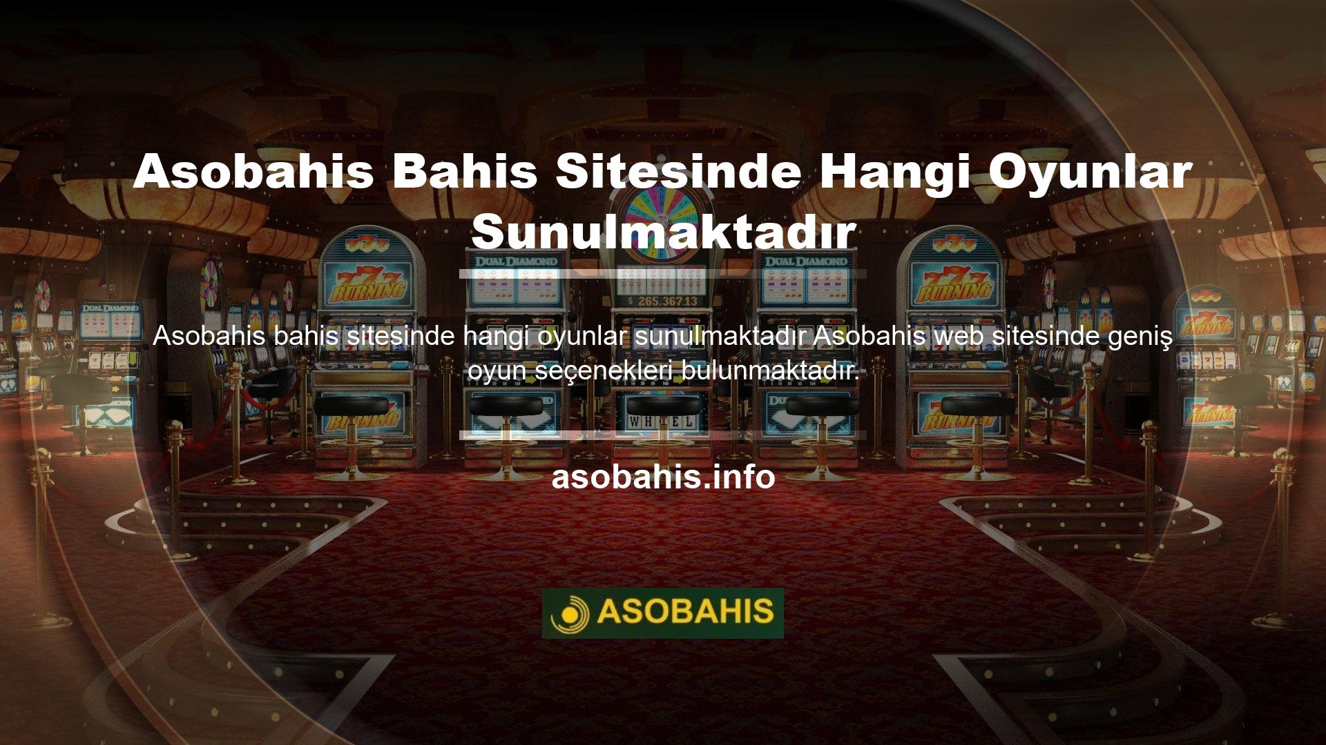Bu seçenekler en popüler ve ilginç çevrimiçi casino oyunlarından bazılarını içerir